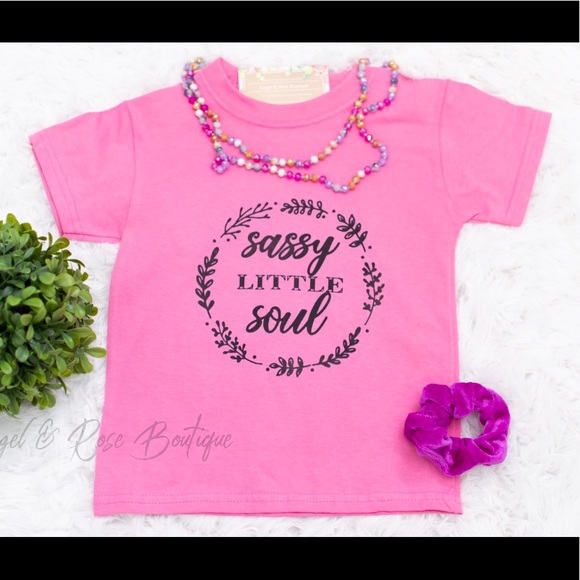 Girls Kids 👑 Sassy Little Soul Graphic Tee Shirt - Picture 1 of 1